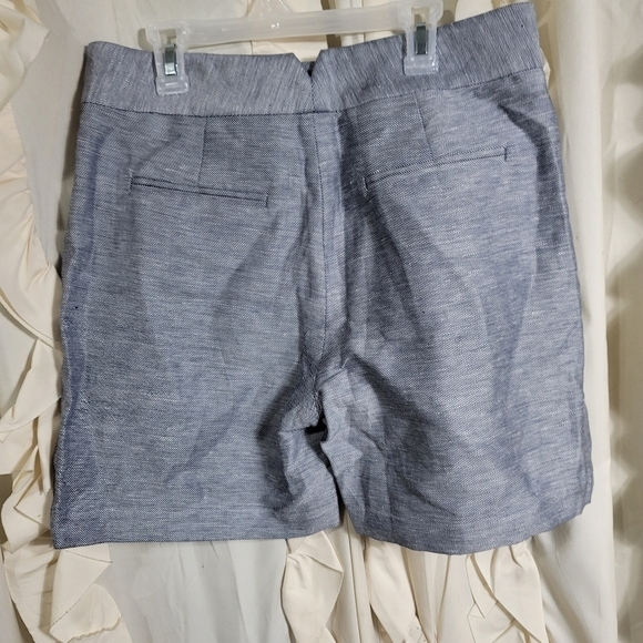 Adam Lippes Linen Blend Blue/Gray Shorts 4 - Picture 5 of 6